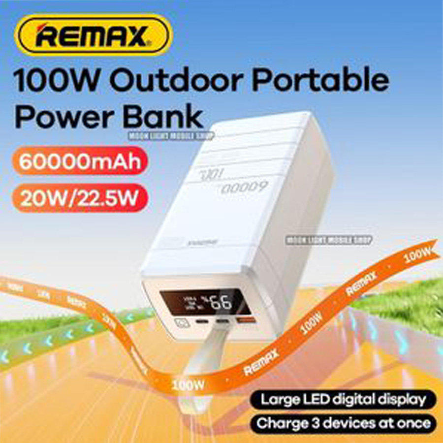 Remax RPP-650 60,000 mAh 100W PD & QC Power Bank (Mini Power Station) – Laptop & Multi-Device Fast Charger